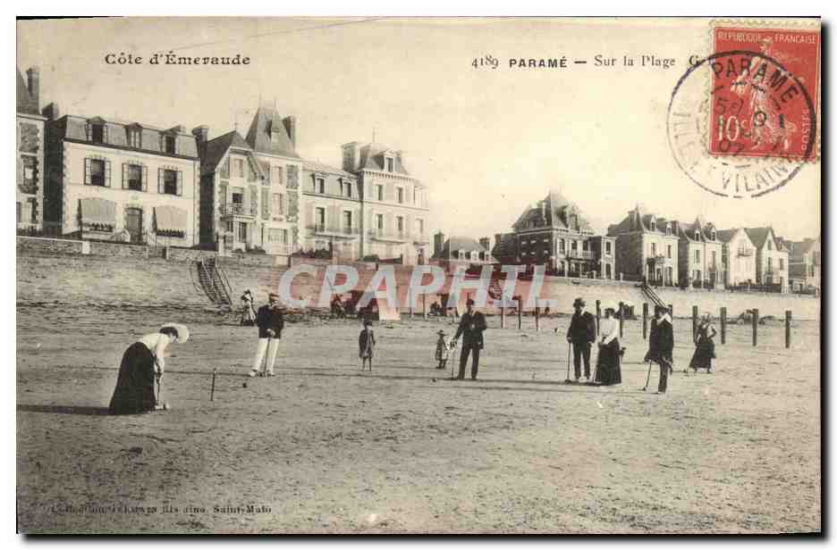 Paramé — Sur la Plage — Collection Delhaga fils aîné, Saint-Malo - Recto
