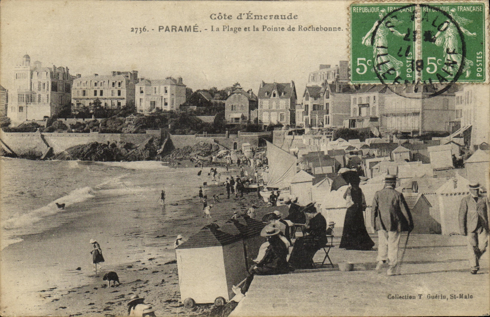 CPA Parame Le Plage et le Pointe de Rochebonne