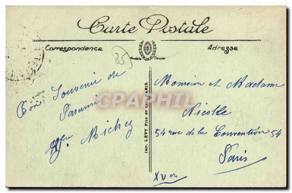 CPA Parame Le Boulevard Rochebonne et l hotel Continental — Rückseite