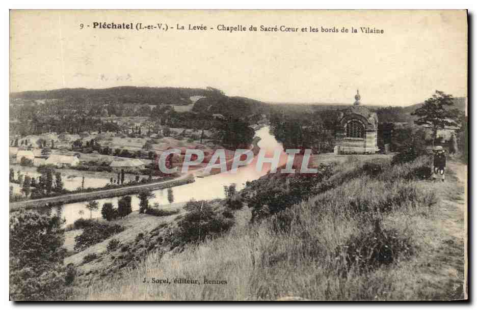 Pléchâtel (L.-et-V.) - La Levée - Chapelle du Sacré-Cœur et les bords de la Vilaine