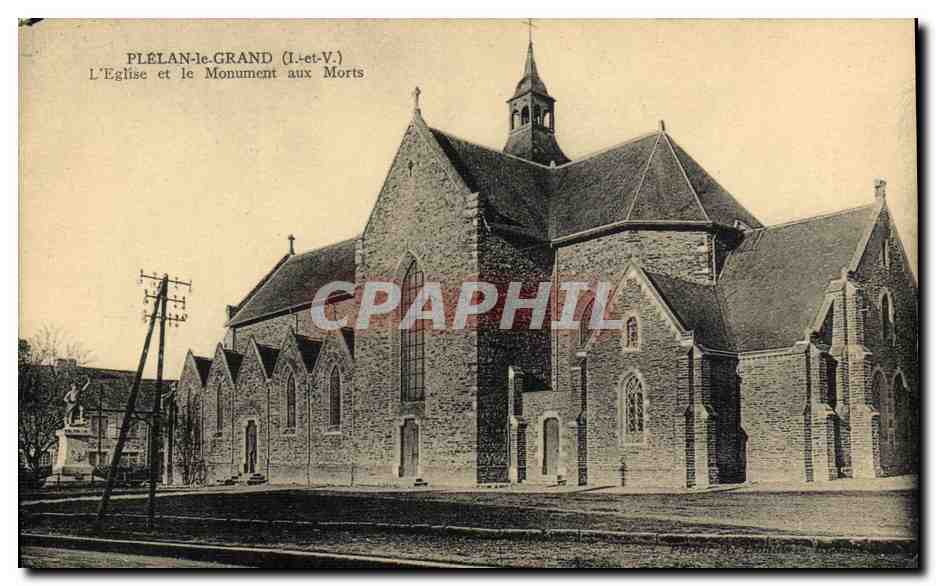 Plelan-le-Grand (Il-et-V.) — L'Église et le Monument aux Morts — CPAPHIL