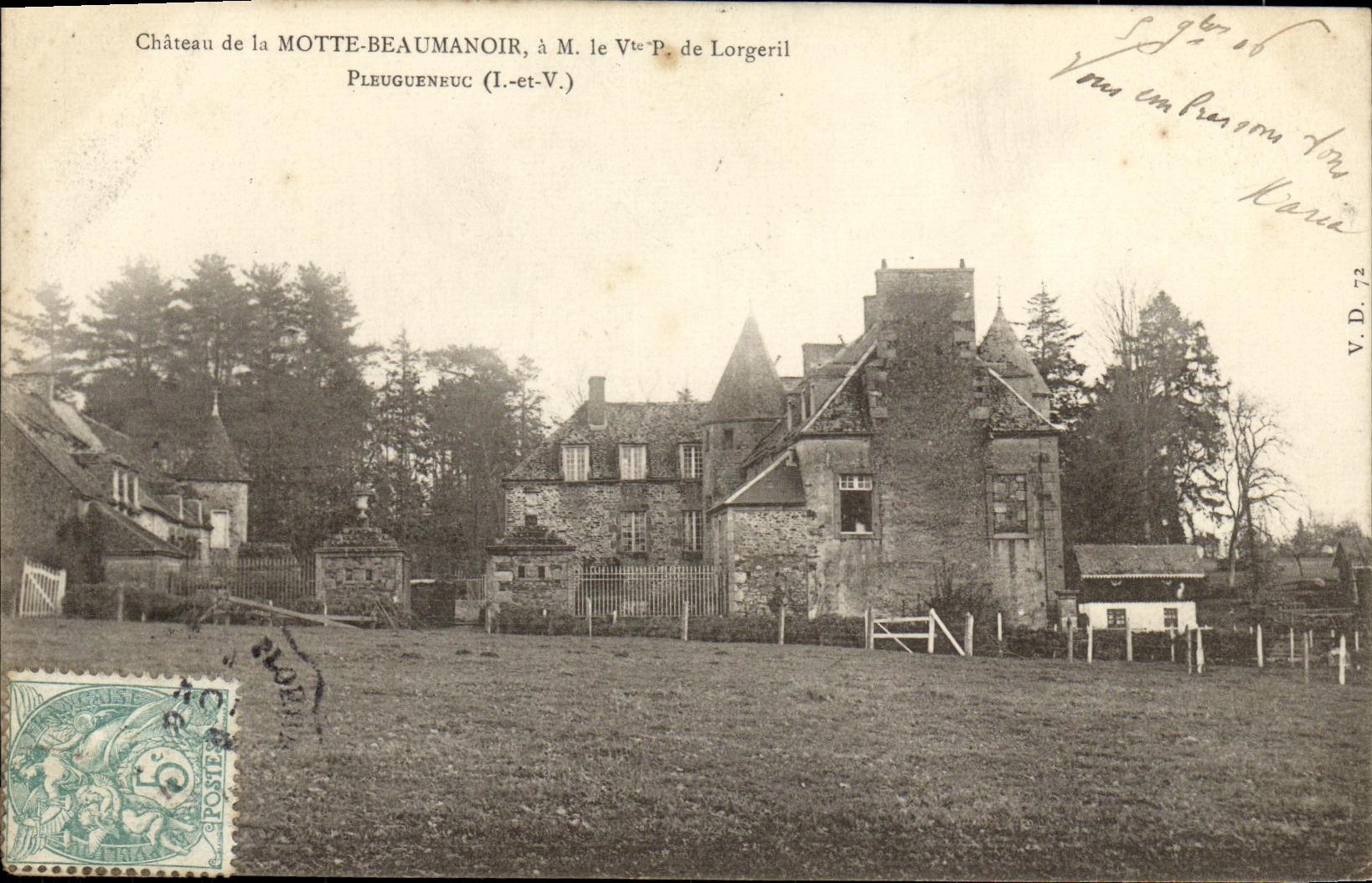 CPA Chateau de la Motte Beaumanoir Pleugueneuc
