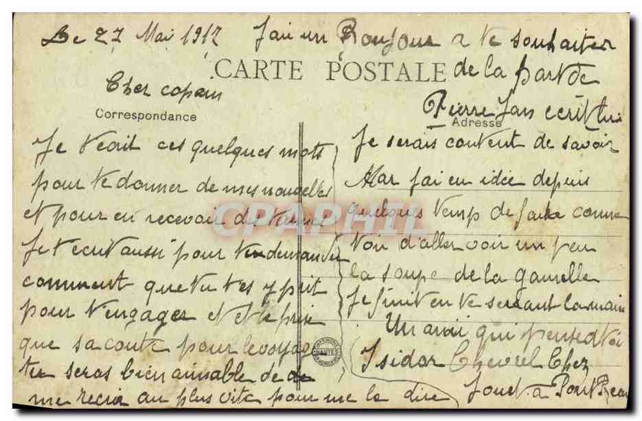 CPA Environs de Rennes Pont Rean Le Pont sur la Vilaine — Rückseite