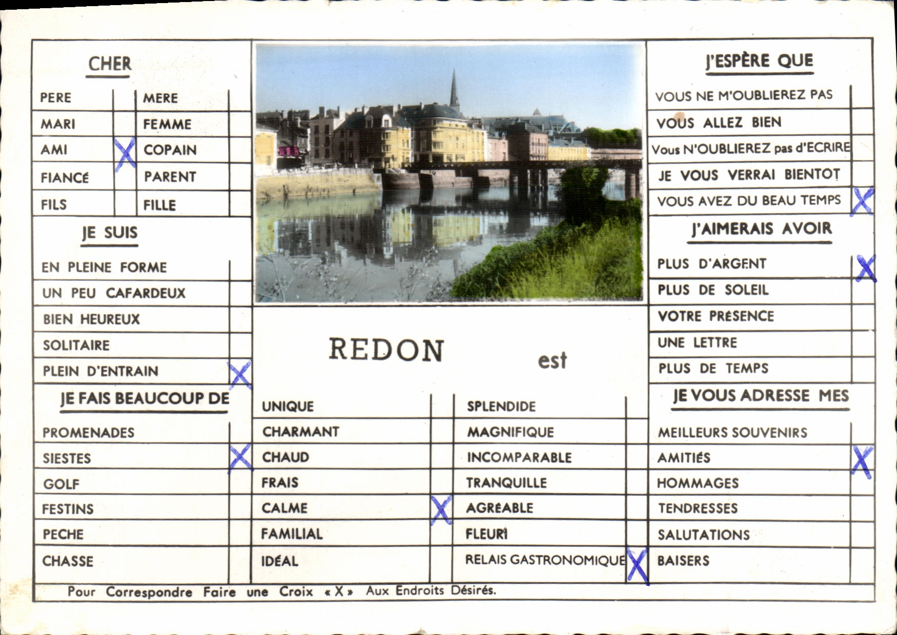 Redon — Vue du centre avec la rivière — Éditions Artaud, Nantes - Anverso