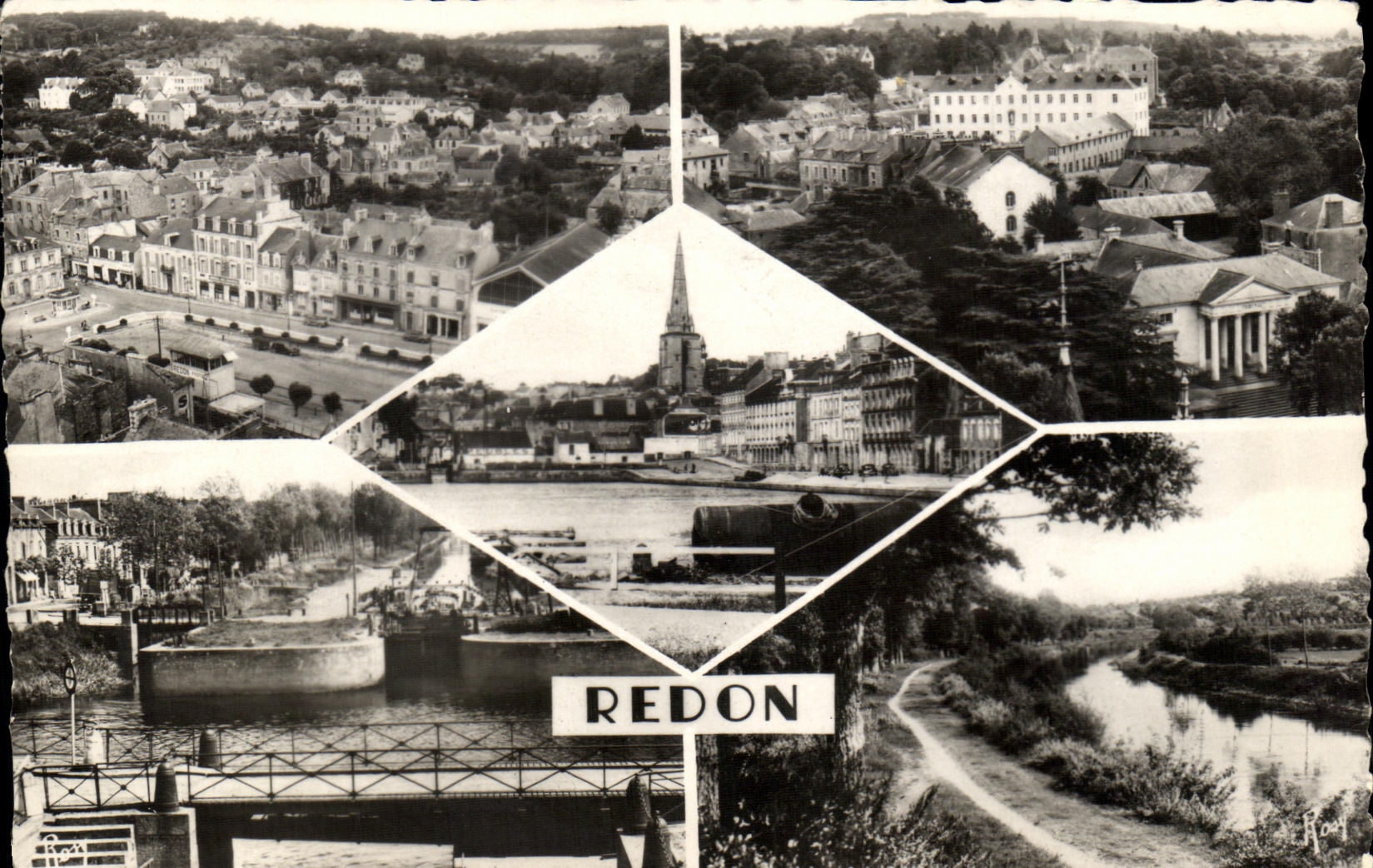 Redon — Vue générale — Les Quais, La Vilaine, Le Canal — F. Chapeau, éditeur