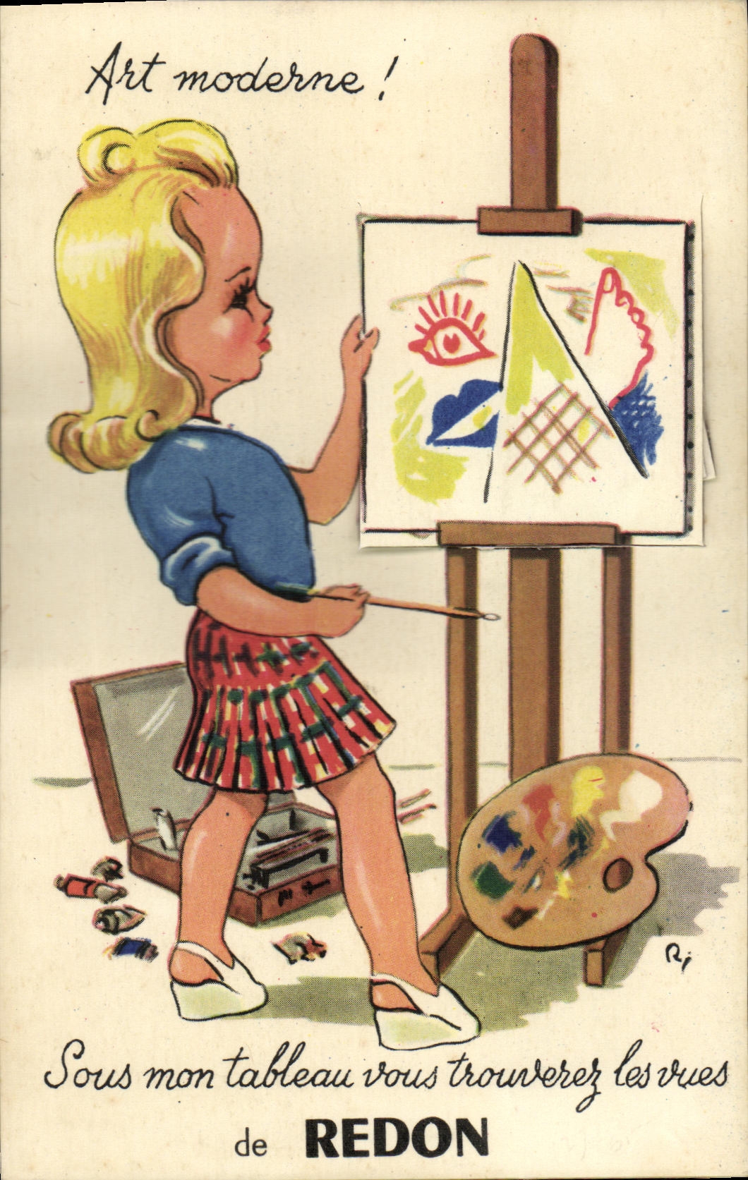 Fille peignant — Art moderne ! — Éditions André Leconte