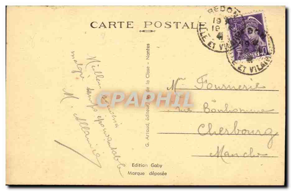 Redon (Il-et-V.) — Un joli coin — Vue prise de la colline de Beaumont — Gaby — Verso