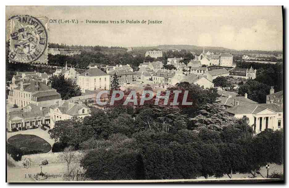 ON (L.-et-V.) – Panorama vers le Palais de Justice — Phototypie Dubon, n° IV.56