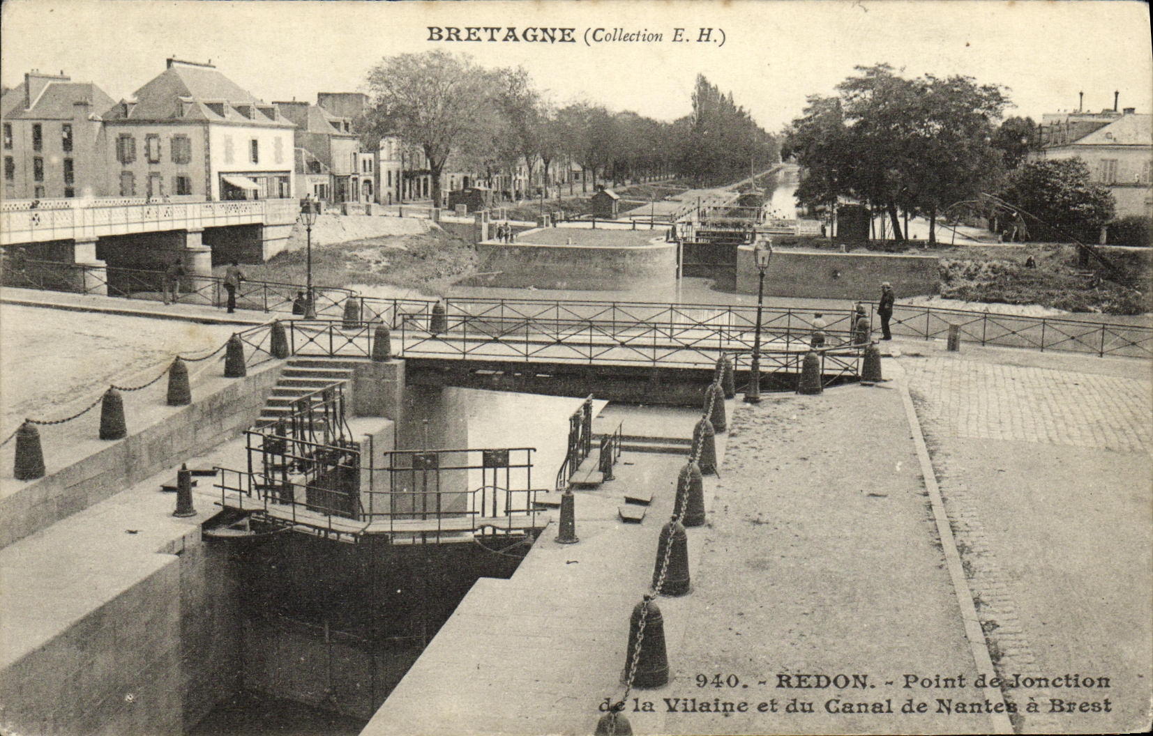 Redon — Point de jonction de la Vilaine et du Canal de Nantes à Brest — Bretagne (Collection E.H.)