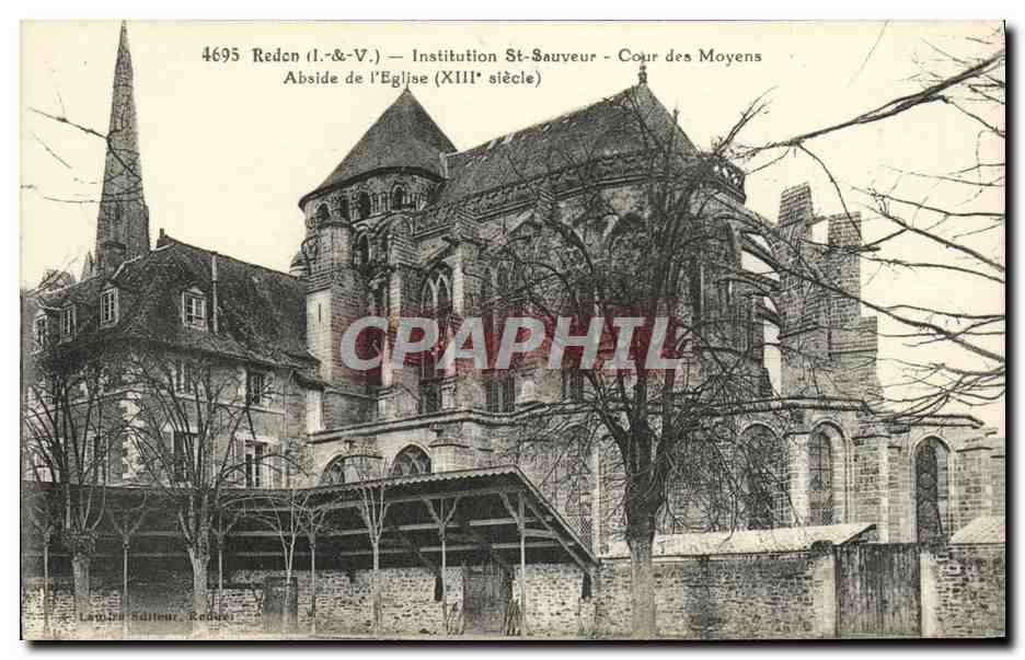 Redon (Il.&V.) — Institution St-Sauveur — Cour des Moyens — Abside de l'Église (XIIIe siècle)