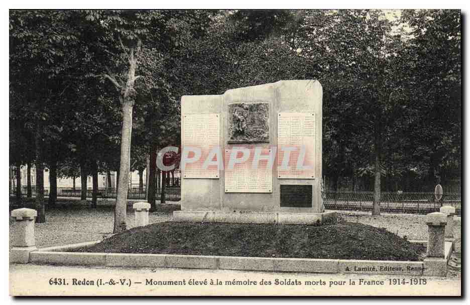 CPA Redon Monument eleve a la memoire des Soldats morts pour la France Militaria