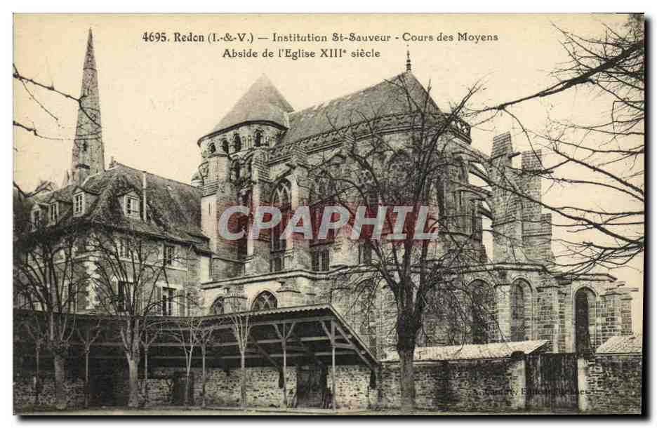 Redon (I.-&-V.) — Institution St-Sauveur - Cours des Moyens - Abside de l'Église XIIIe siècle
