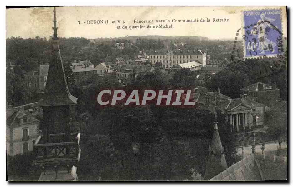 Redon (Il-et-V) — Panorama vers la Communauté de la Retraite et du quartier Saint-Michel — éditeur inconnu, n°7
