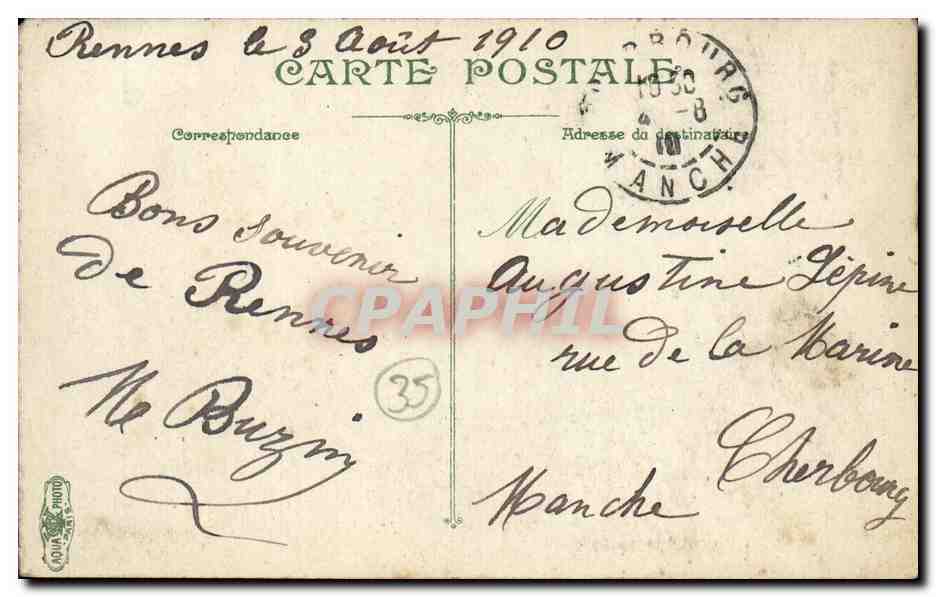 CPA Rennes Un coin du jardin des plantes — Verso
