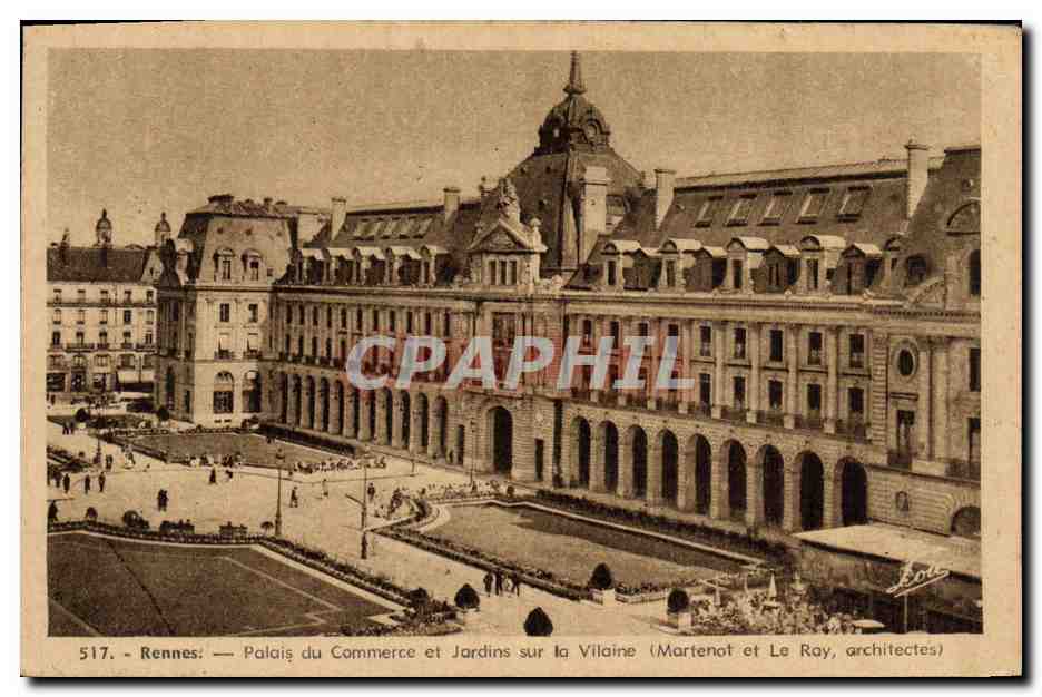 Rennes — Palais du Commerce et Jardins sur la Vilaine (Martenot et Le Ray, architectes)