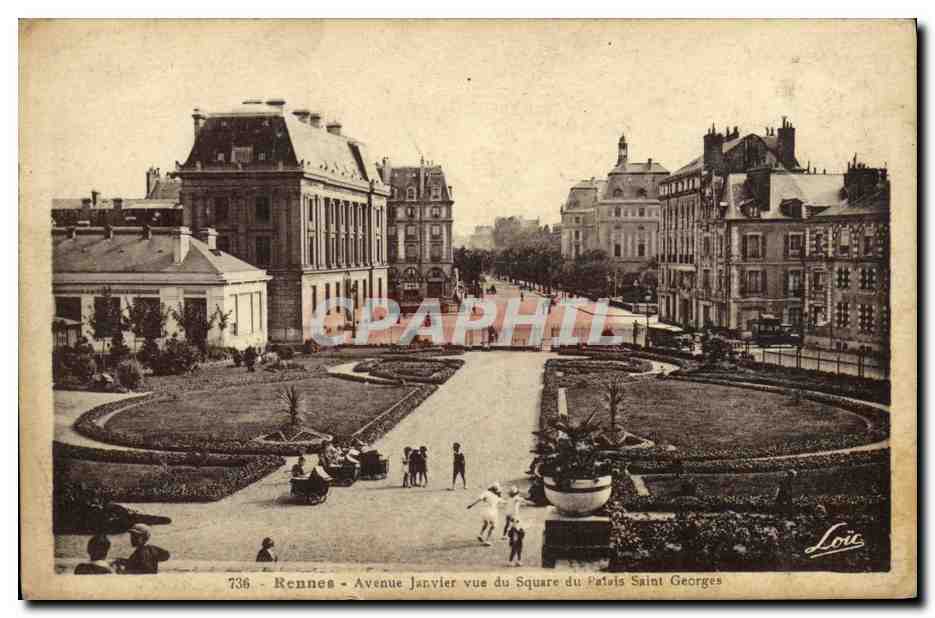 Rennes - Avenue Janvier vue du Square du Palais Saint Georges — Loïc, n° 736