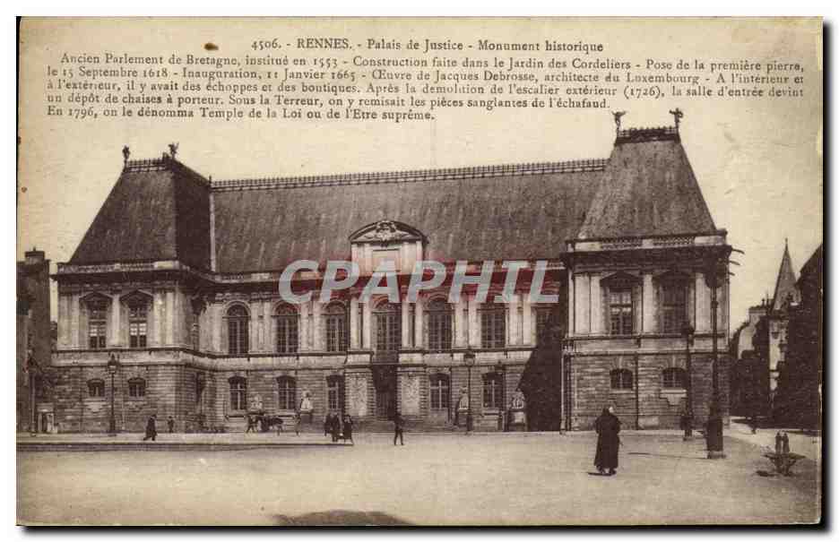 CPA Rennes Palais de Justice Monument Histroque