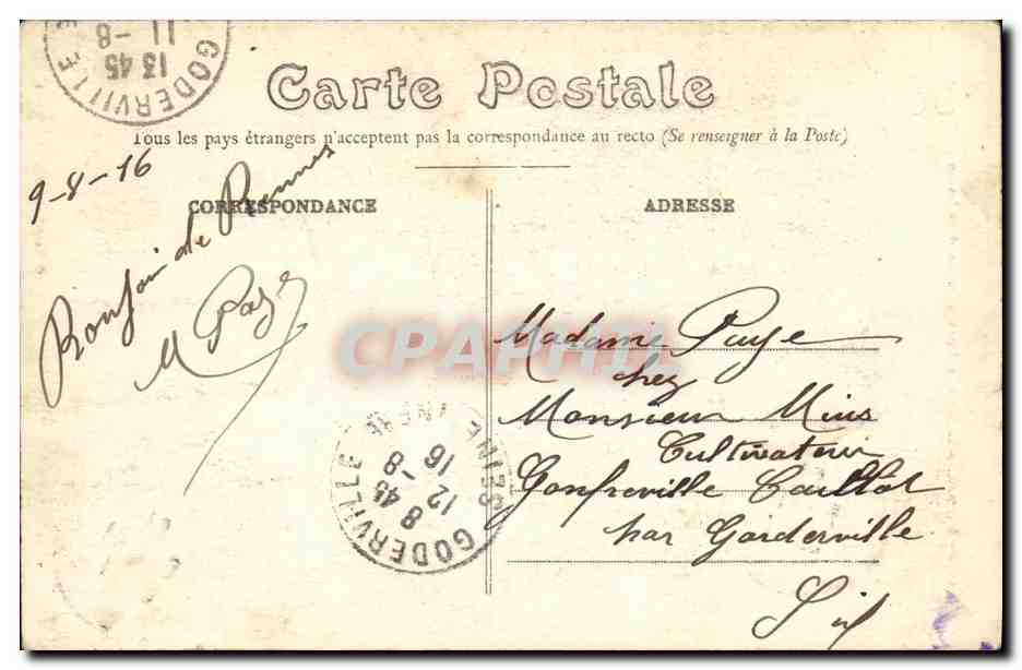 Rennes — La Grande Cascade du Nouveau Jardin du Thabor — Éditeur A. Marie, Rennes, n° 1128 — Verso