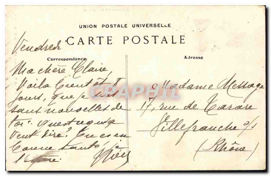 Costumes de Rennes & d'Ille & Vilaine — Jeune Fille coiffée de la Catiolle — Collection Villard, Quimper — Reverso