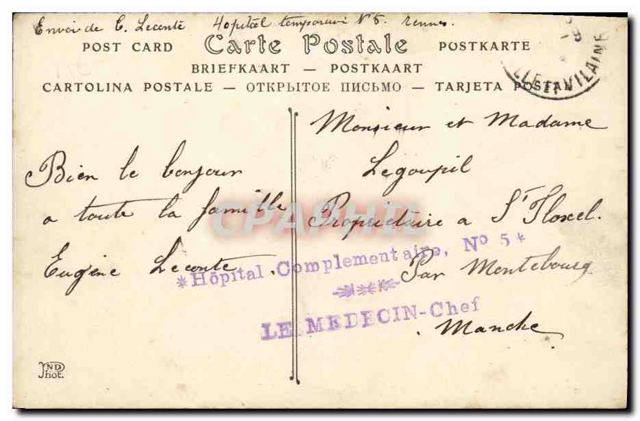 CPA Rennes Le Thabor et l Eglise Sainte Melaine — Rückseite