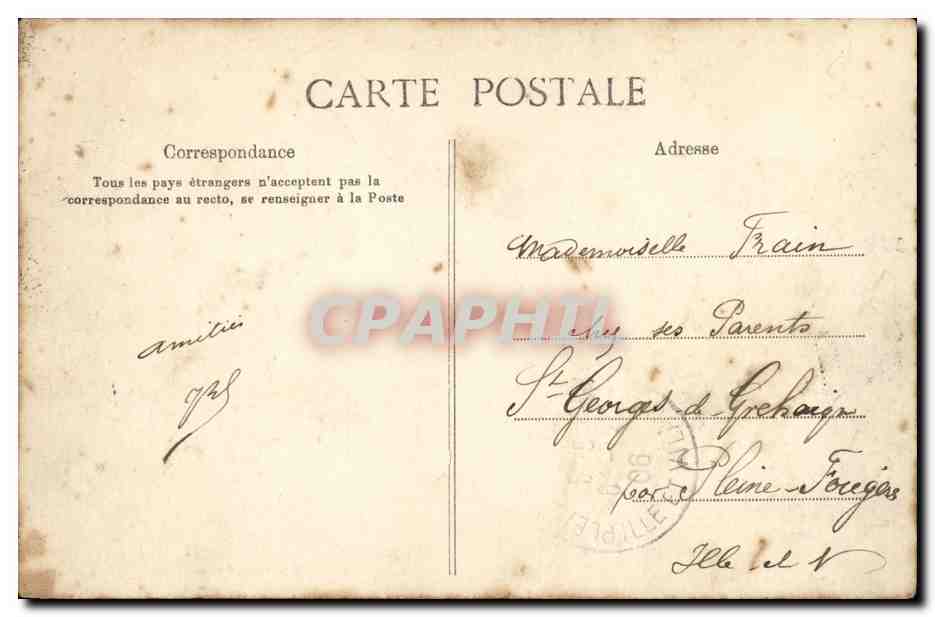 Rennes — Les Quais, pris du Pont Berlin — G. F. n°1077 — Verso