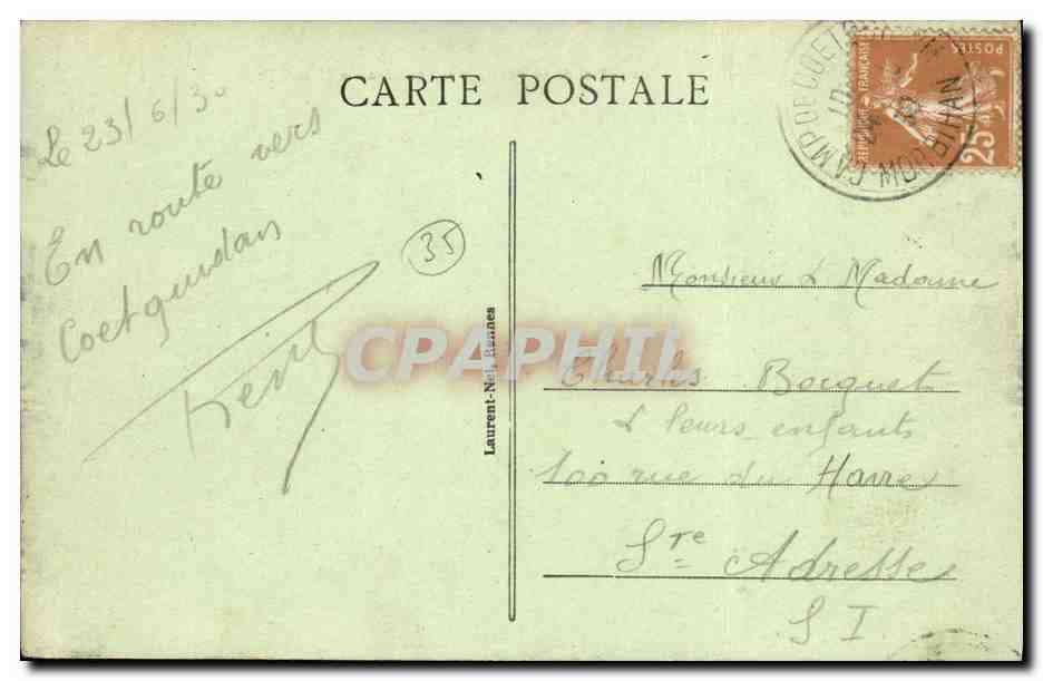 CPA Rennes Le Quai de la Prevalaye et vue generale de la Ville — Rückseite