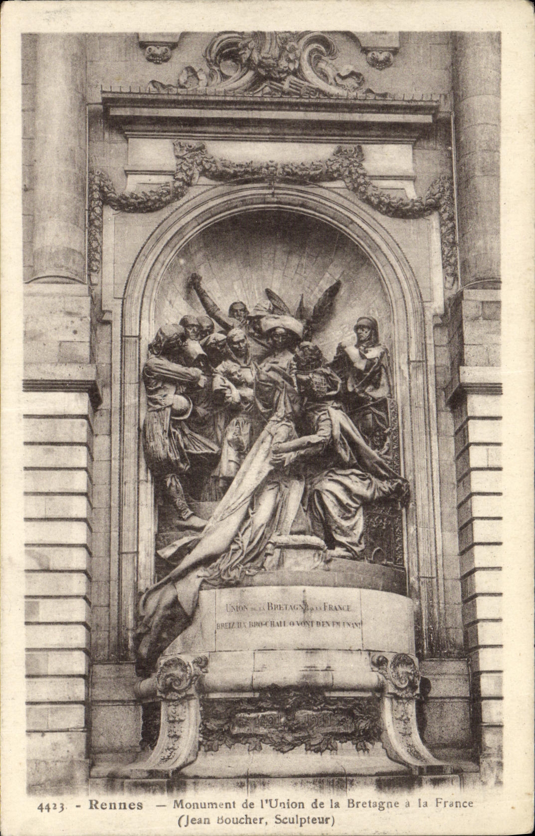 Rennes — Monument de l'Union de la Bretagne à la France — Jean Boucher, Sculpteur