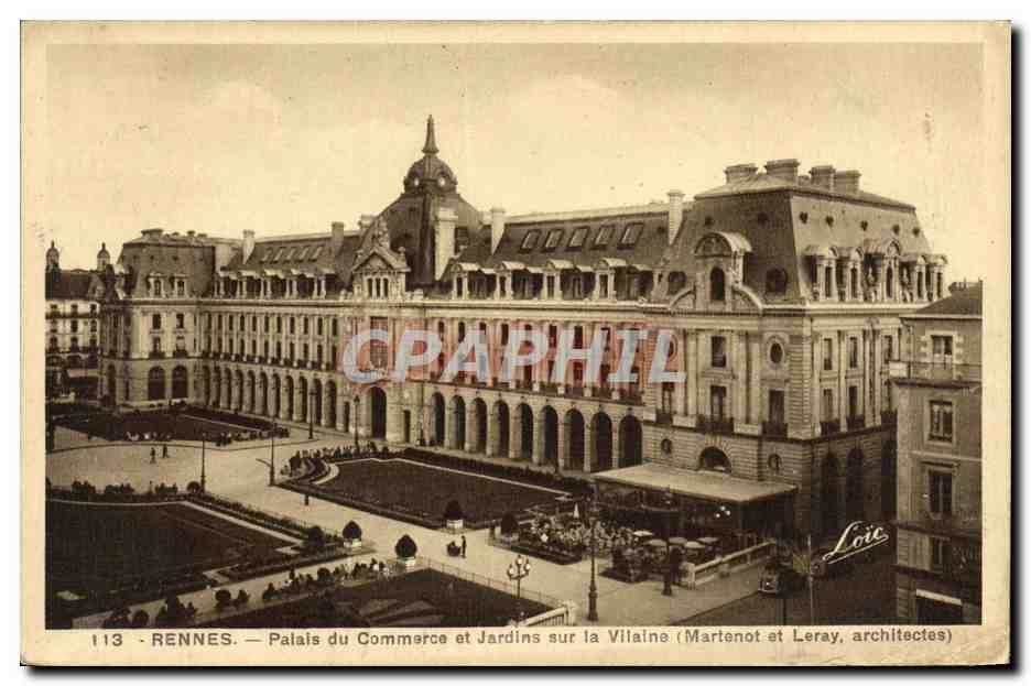 CPA Rennes Palais du Commerce et Jardins sur la Vilaine