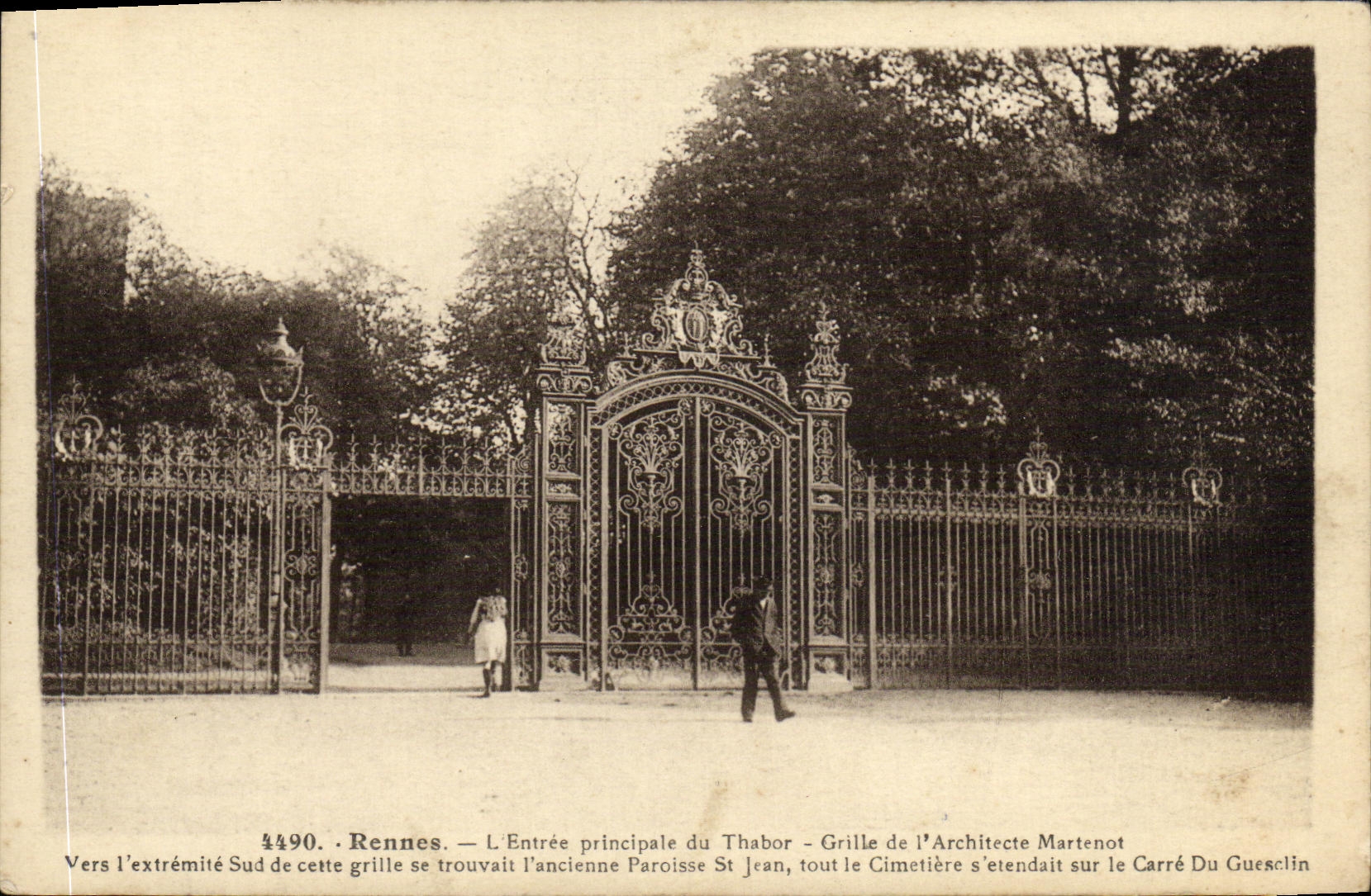 Rennes - Entrée principale du Thabor - Grille de l'Architecte Martenot