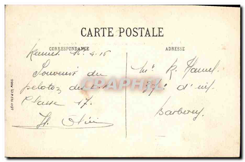 CPA Rennes Vue generale prise du Jardin du Thabor — Rückseite