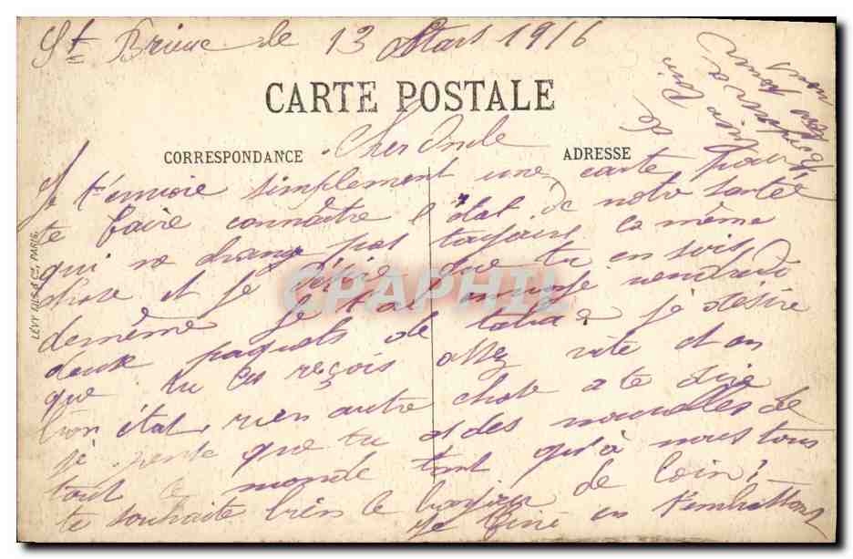 CPA Rennes Caserne de Guine Militaria — Rückseite
