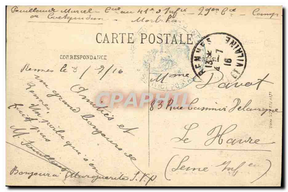 CPA Rennes Vue generale sur la Cathedrale — Rückseite