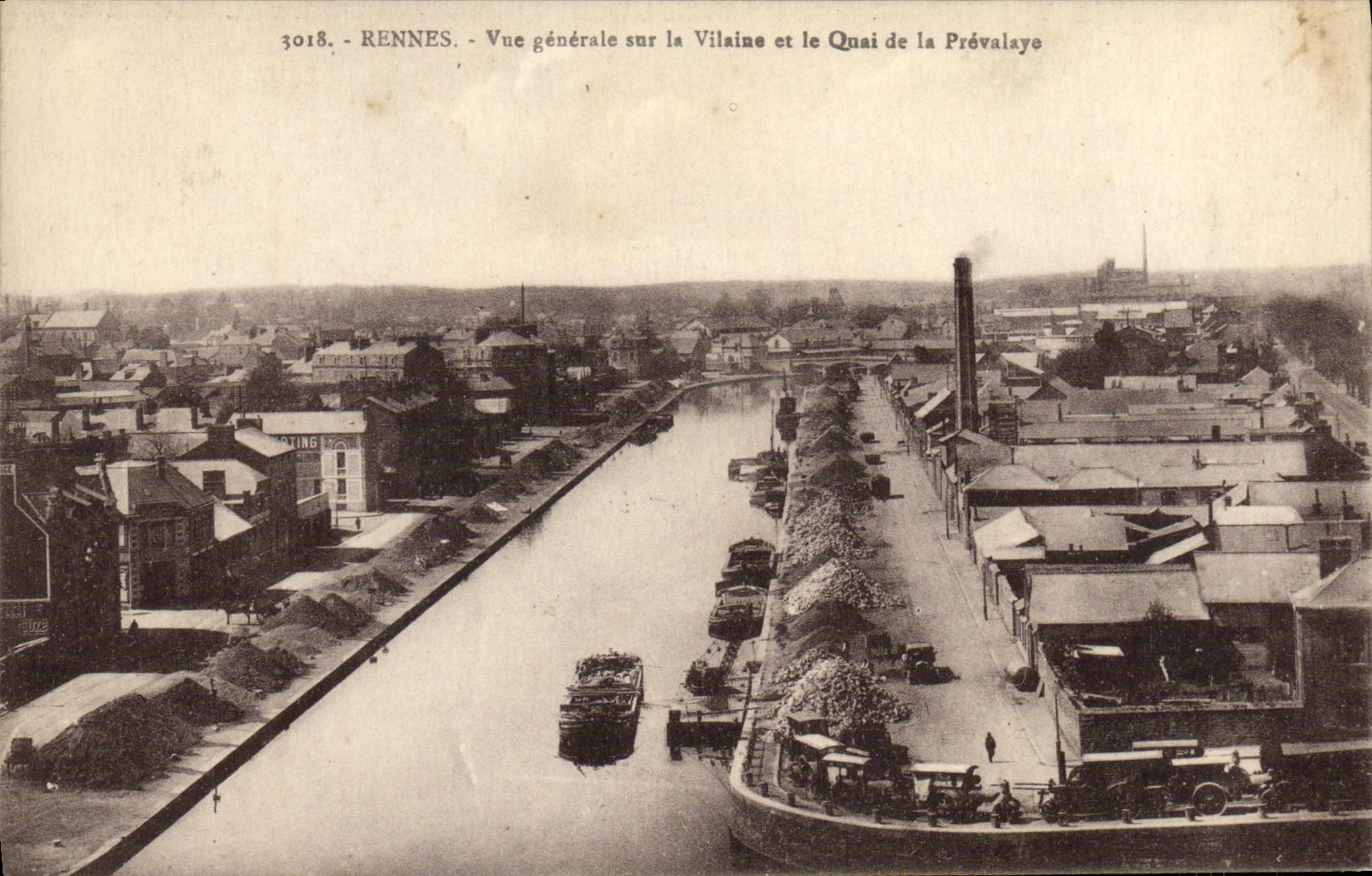 Rennes - Vue générale sur la Vilaine et le Quai de la Prévallaye — éditeur anonyme, n° 3018