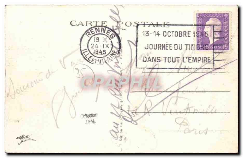 Rennes — Place de la Gare und Avenue J. Janvier — unbekannter Verlag, n° 66 — Rückseite