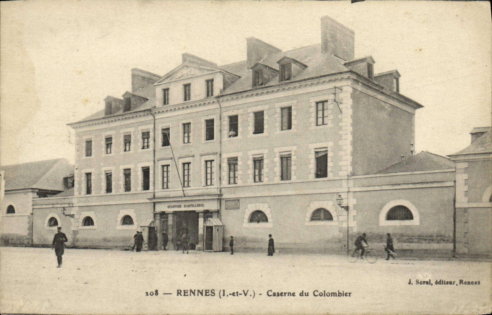 Rennes (Il-et-V.) - Caserne du Colombier — Quartier d'Artillerie — J. Sorel, éditeur, Rennes