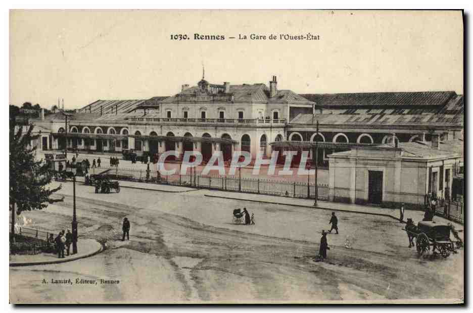 CPA Rennes La Gare de l Ouest Etat