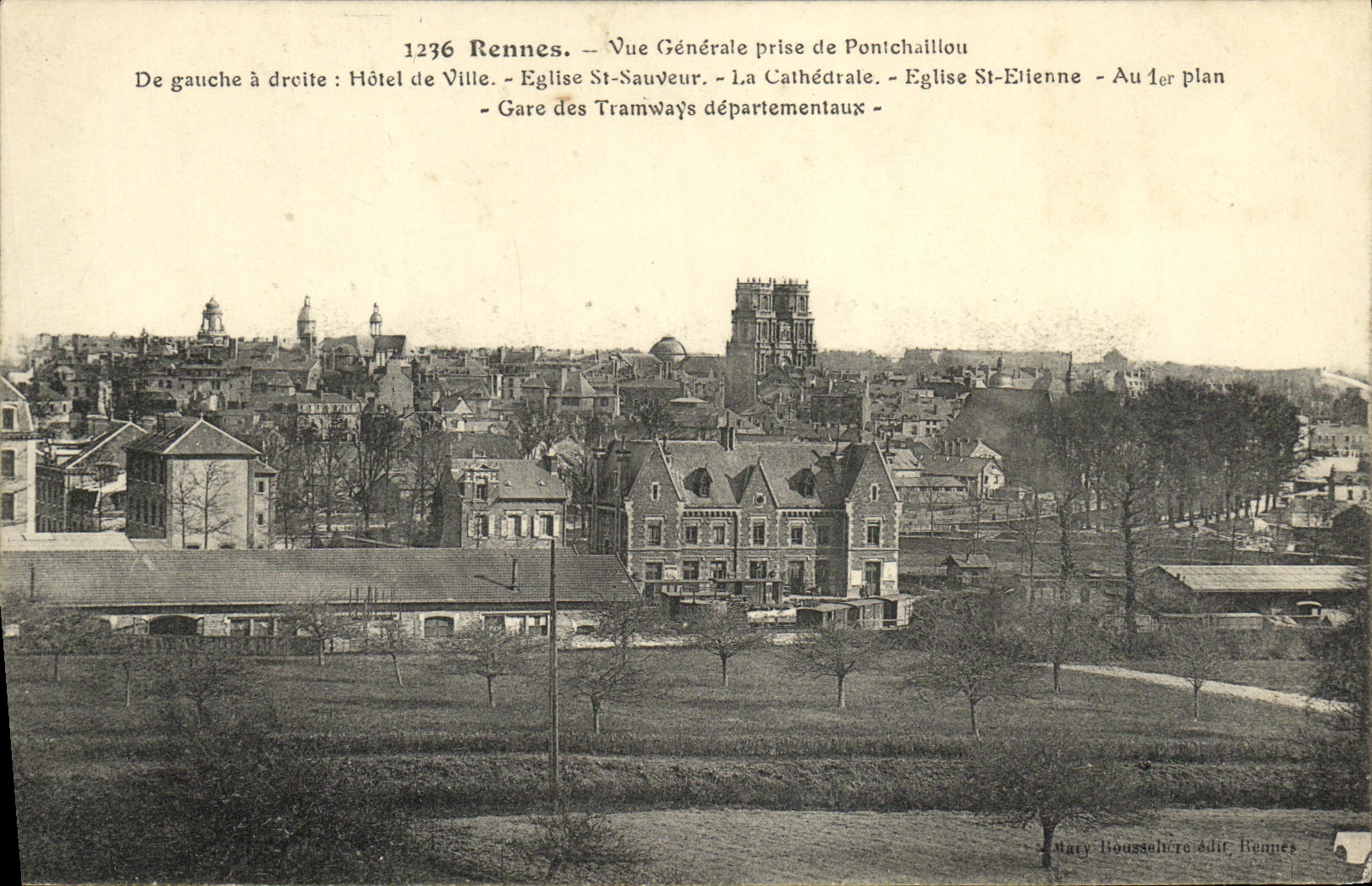 Rennes — Vue Générale prise de Pontchallou — Mary Boussetto édit. Rennes