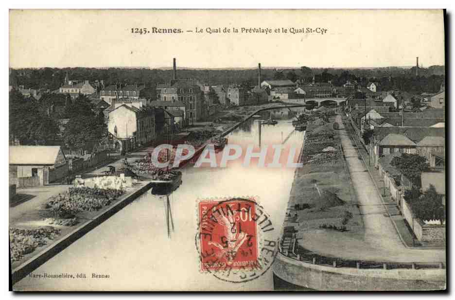 Rennes — Le Quai de la Prévalaye et le Quai St-Cyr — Hary-Rousselière, édit. Rennes