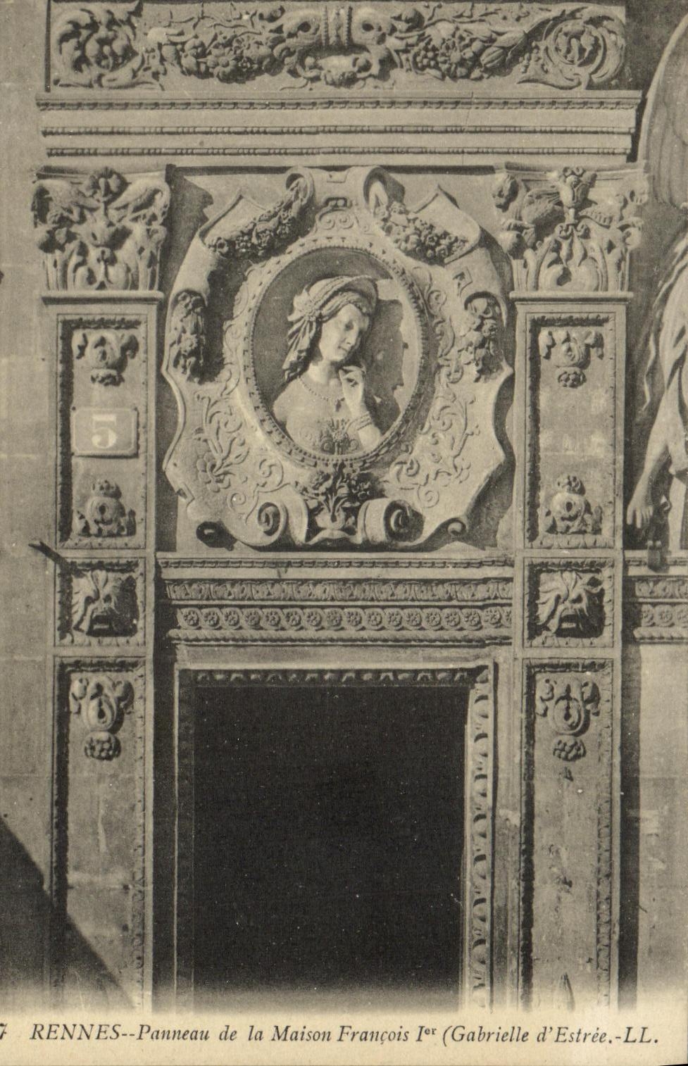 Rennes - Panneau de la Maison François Ier (Gabrielle d'Estrée) - LL