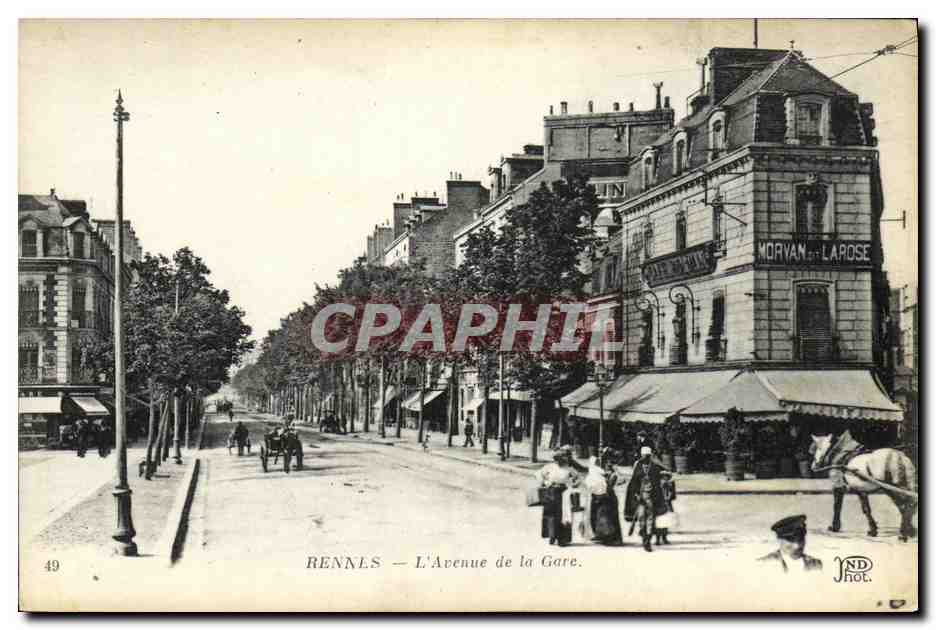 Rennes — L'Avenue de la Gare — ND Phot.