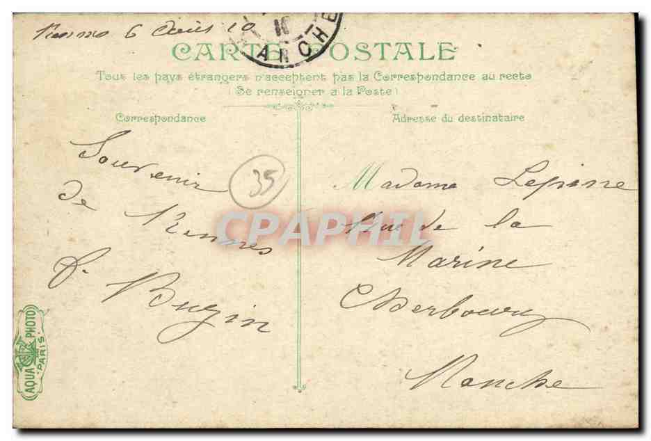 Rennes. Église Notre-Dame de Bonnes-Nouvelles — éditeur L.V. Co. n°604 — Verso