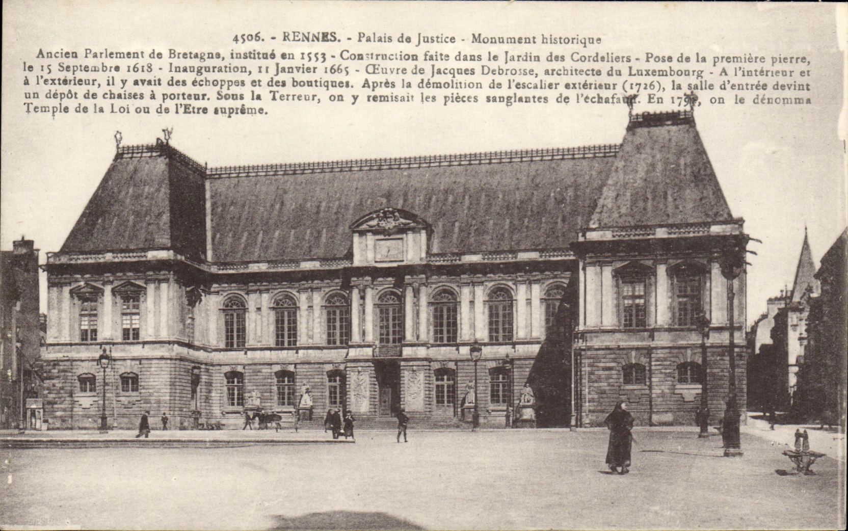 Rennes - Palais de Justice - Monument historique - Éditeur CPAPHIL, n° 4506