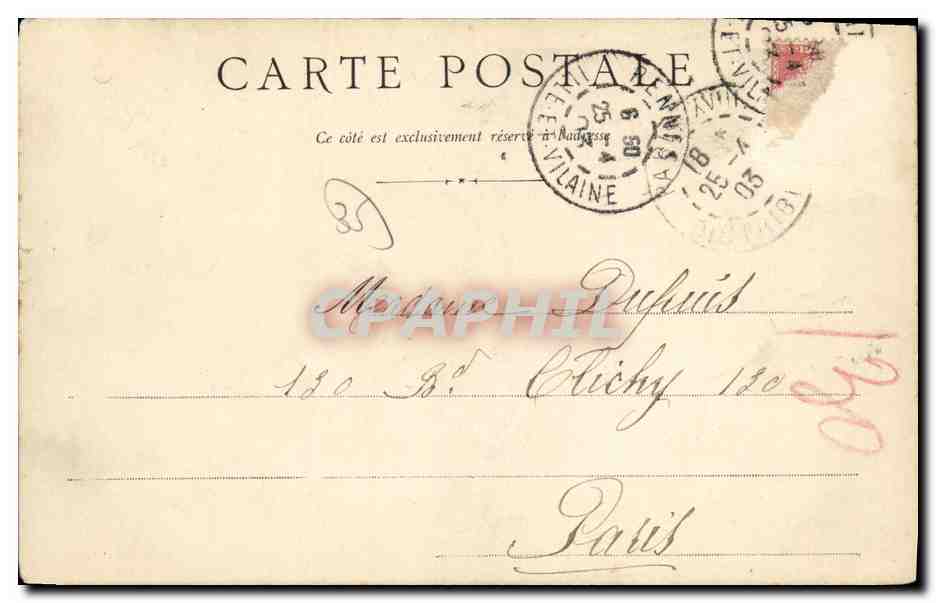 Rennes — La Porte Mordelaise (Innenansicht) — B. A. Li. succ. édit. Rennes — Rückseite