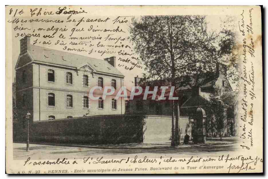 École municipale de Jeunes Filles — Rennes — Boulevard de la Tour d'Auvergne