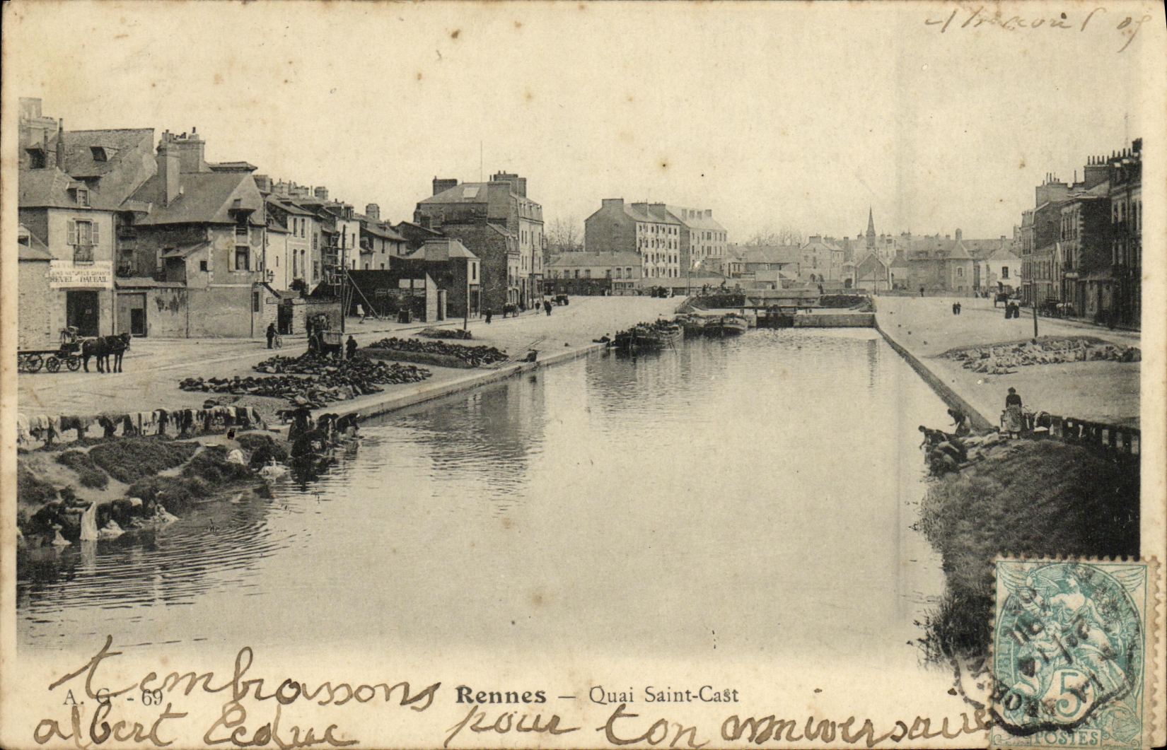 CPA Rennes Quai Saint Cast Lavoir Lavandieres