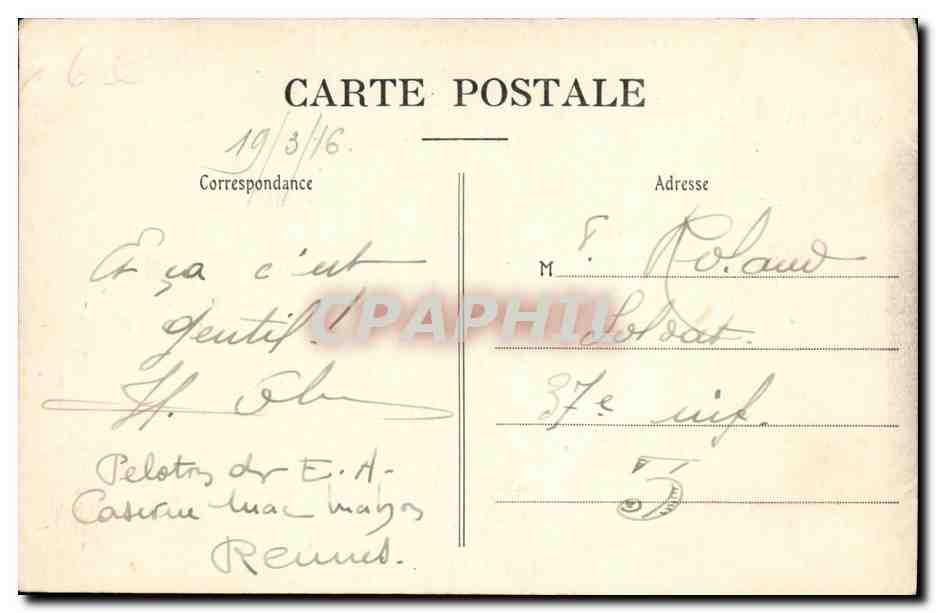 CPA Rennes Groupe Union de la Bretagne a la France Par Jean Boucher  — Rückseite