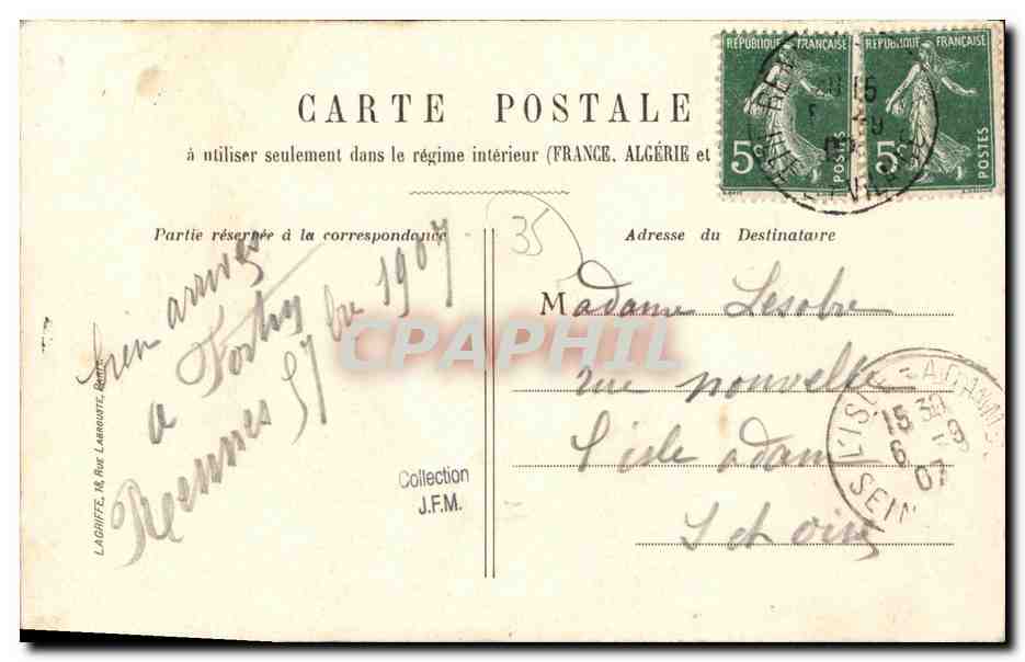 Rennes — Église et la Rue St-Melaine — LAGHIFTE — Verso