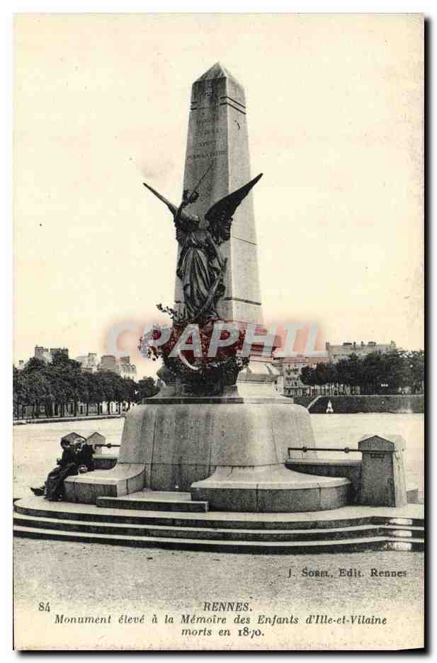 CPA Rennes Monument eleve a la memoire des enfants d Ile et Vilaine morts en 1870 Militaria