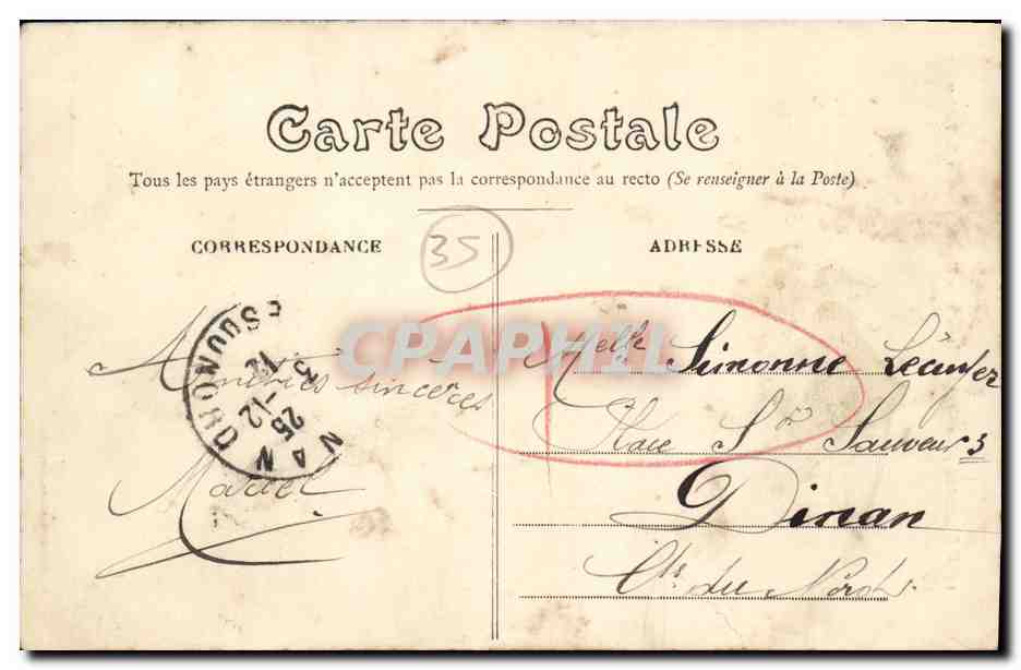 Rennes — Die große Wasserfälle des neuen Gartens von Thabor — Verlag Reune — Rückseite