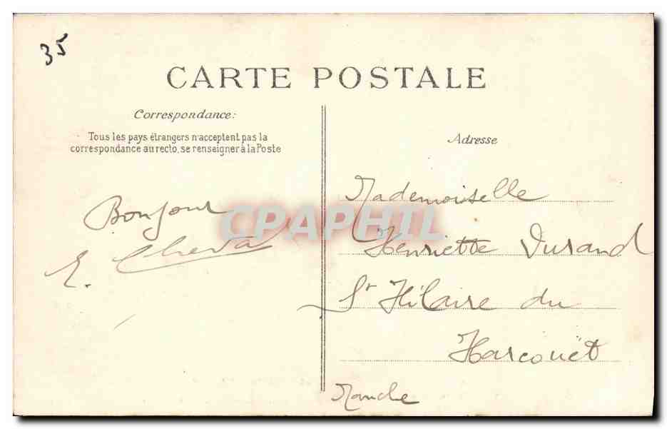 CPA Rennes Canal de L IIe et Rance Ecluse saint Cast peniche Bateau  — Rückseite